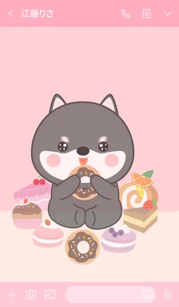 [LINE着せ替え] Sweet Black Shiba Inu Theme (jp)の画像3