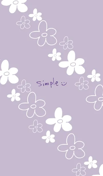 [LINE着せ替え] 手書きのお花 くすみパープル3の画像1