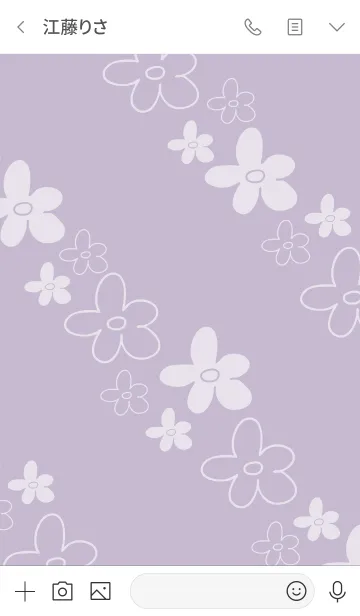 [LINE着せ替え] 手書きのお花 くすみパープル3の画像3