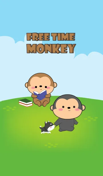 [LINE着せ替え] Free Time Love Monkey (jp)の画像1