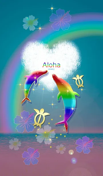 [LINE着せ替え] 最強運気アップ♡LOVE ハワイ ALOHA+151の画像1