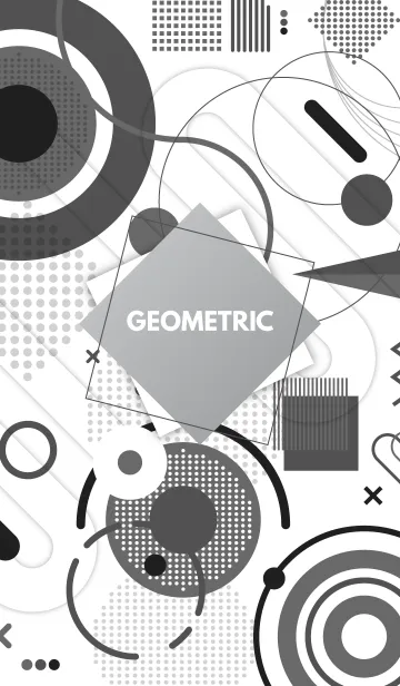 [LINE着せ替え] Geometric Grayscale White 3の画像1