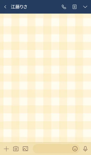 [LINE着せ替え] オレンジ色ギンガムチェック-スマイル7-の画像3