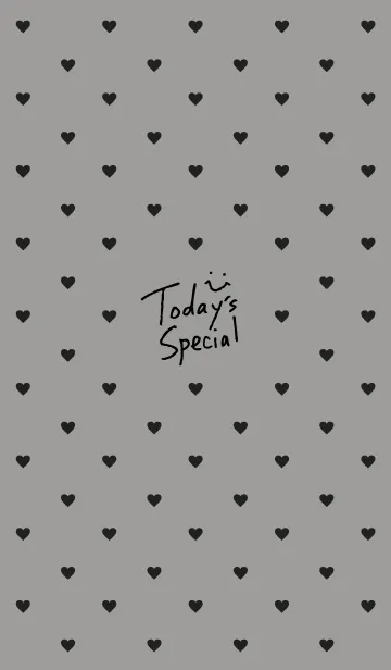 [LINE着せ替え] 黒ハートくすみグレー2の画像1