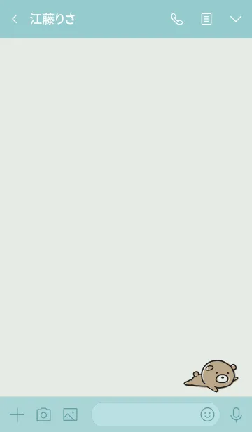 [LINE着せ替え] 青緑 : くまのぽんこつ2の画像3