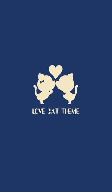 [LINE着せ替え] LOVE CAT Navy+Beige 3.の画像1