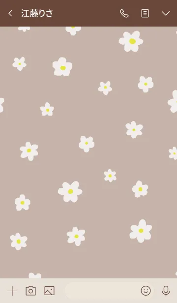 [LINE着せ替え] flower pattern / beige brownの画像3