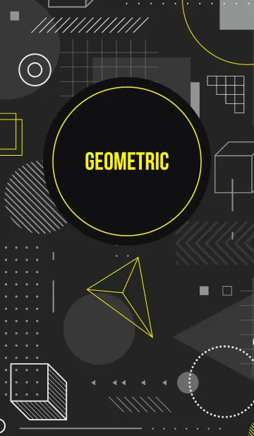 [LINE着せ替え] Geometric Black 15の画像1