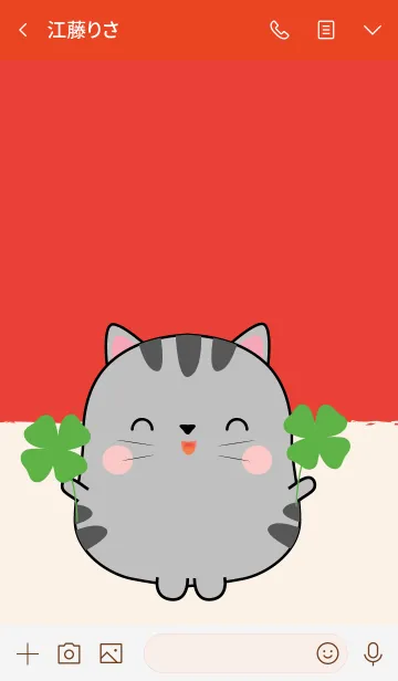 [LINE着せ替え] Lucky & Rich Grey Cat (jp)の画像3