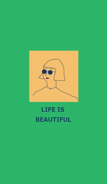 [LINE着せ替え] LIFE IS BEAUTIFUL =green orange=の画像1
