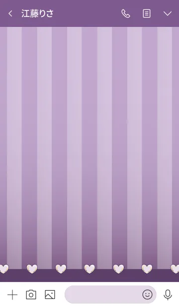 [LINE着せ替え] Hearts and stripes grape purpleの画像3