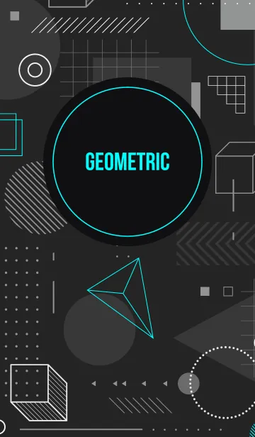 [LINE着せ替え] Geometric Black 18の画像1