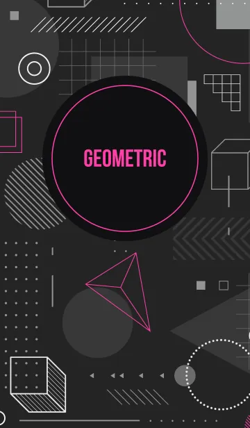 [LINE着せ替え] Geometric Black 30の画像1