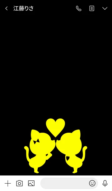 [LINE着せ替え] LOVE CAT BLACK & YELLOW 2.の画像3