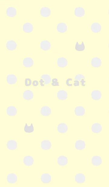 [LINE着せ替え] ドットたまにネコ*イエロー＆グレーの画像1