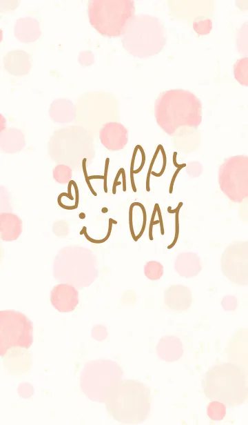 [LINE着せ替え] スマイル-大人水彩水玉ピンク19-の画像1