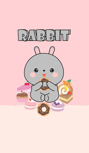 [LINE着せ替え] Sweet Gray Rabbit Theme (jp)の画像1