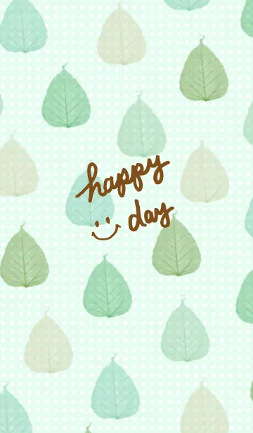 [LINE着せ替え] 緑色系葉っぱスマイル10の画像1