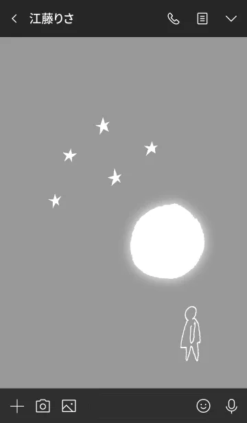 [LINE着せ替え] Stars and moon モノクロームの着せかえの画像3