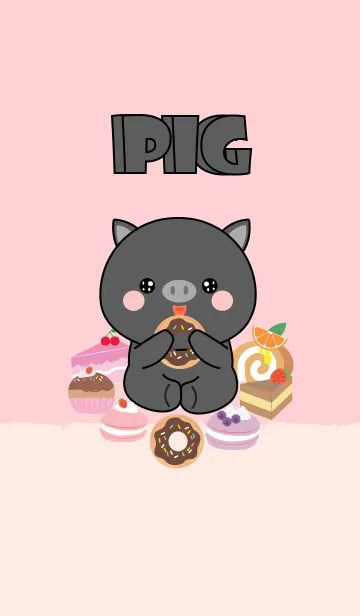 [LINE着せ替え] Sweet Black Pig Theme (jp)の画像1