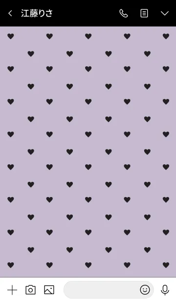 [LINE着せ替え] 黒ハートくすみパープル4の画像3