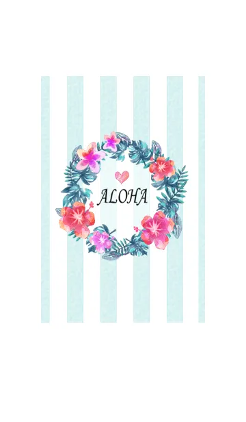 [LINE着せ替え] 水彩爽やか夏のリース・花ブルーの画像1