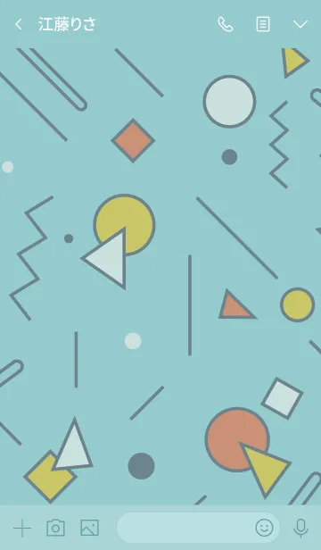 [LINE着せ替え] Geometric Morning Glory Blue 2の画像3