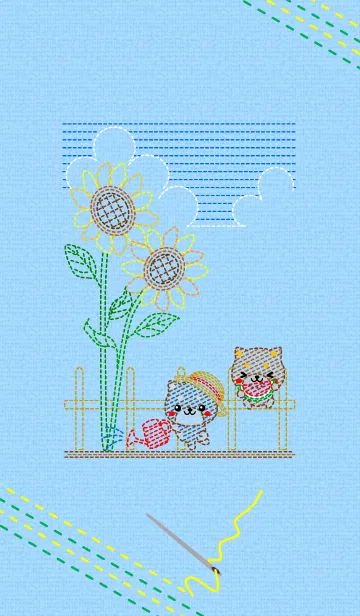 [LINE着せ替え] 柴だらけ ステッチ #ひまわりの画像1
