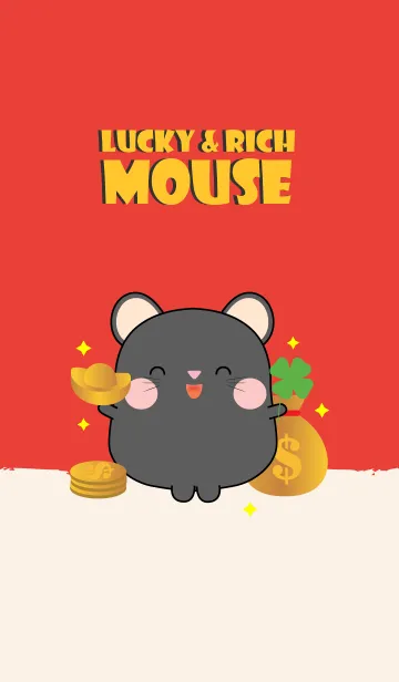 [LINE着せ替え] Lucky & Rich Black Mouse (jp)の画像1