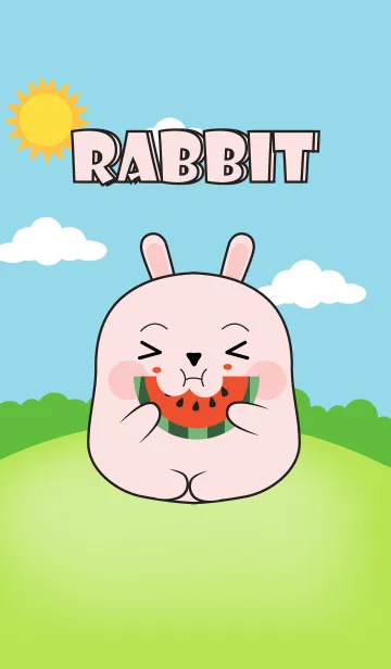 [LINE着せ替え] Fat Pink Rabbit Theme (jp)の画像1