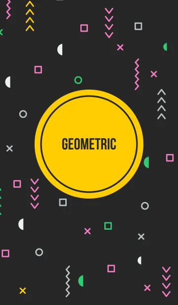 [LINE着せ替え] Geometric Black 64の画像1