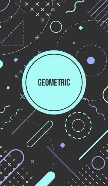 [LINE着せ替え] Geometric Black 66の画像1