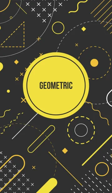 [LINE着せ替え] Geometric Black 70の画像1