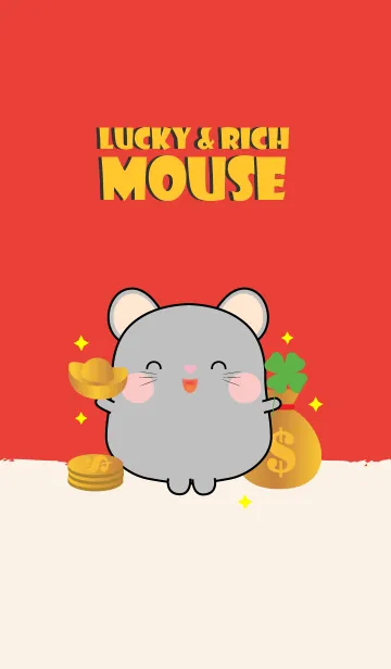 [LINE着せ替え] Lucky & Rich Grey Mouse (jp)の画像1