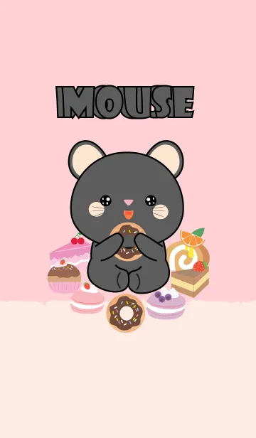 [LINE着せ替え] Sweet Black Mouse Theme (jp)の画像1