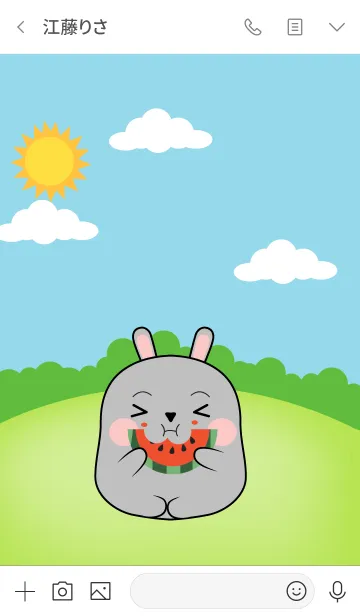 [LINE着せ替え] Fat Grey Rabbit Theme (jp)の画像3