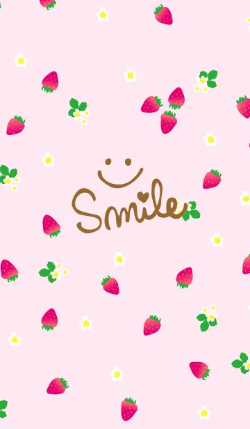 [LINE着せ替え] スマイル苺ピンク色11の画像1