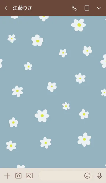 [LINE着せ替え] flower pattern / blue beigeの画像3