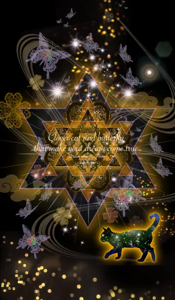 [LINE着せ替え] 着替えを変えただけで幸運になる四葉蝶と猫の画像1