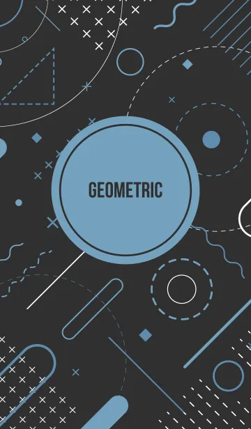 [LINE着せ替え] Geometric Black 72の画像1