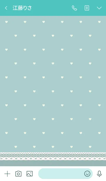 [LINE着せ替え] Girly Little Heart N.C green whiteの画像3