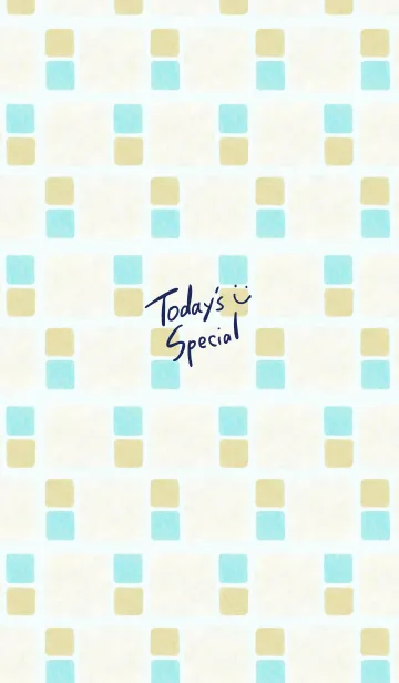 [LINE着せ替え] 水彩四角ブルー3の画像1