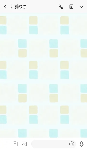 [LINE着せ替え] 水彩四角ブルー3の画像3