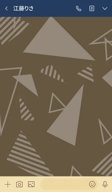 [LINE着せ替え] 白三角スマイルくすみグレーの画像3