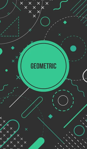 [LINE着せ替え] Geometric Black 76の画像1