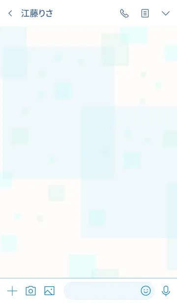 [LINE着せ替え] ブルー四角スマイル4の画像3