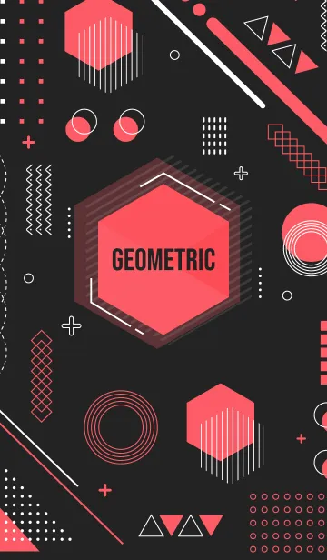 [LINE着せ替え] Geometric Black 82の画像1