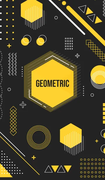 [LINE着せ替え] Geometric Black 84の画像1