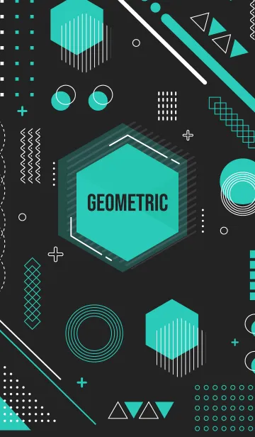 [LINE着せ替え] Geometric Black 86の画像1