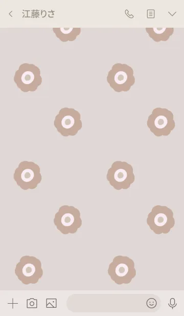 [LINE着せ替え] 大人かわいいベージュのお花の画像3